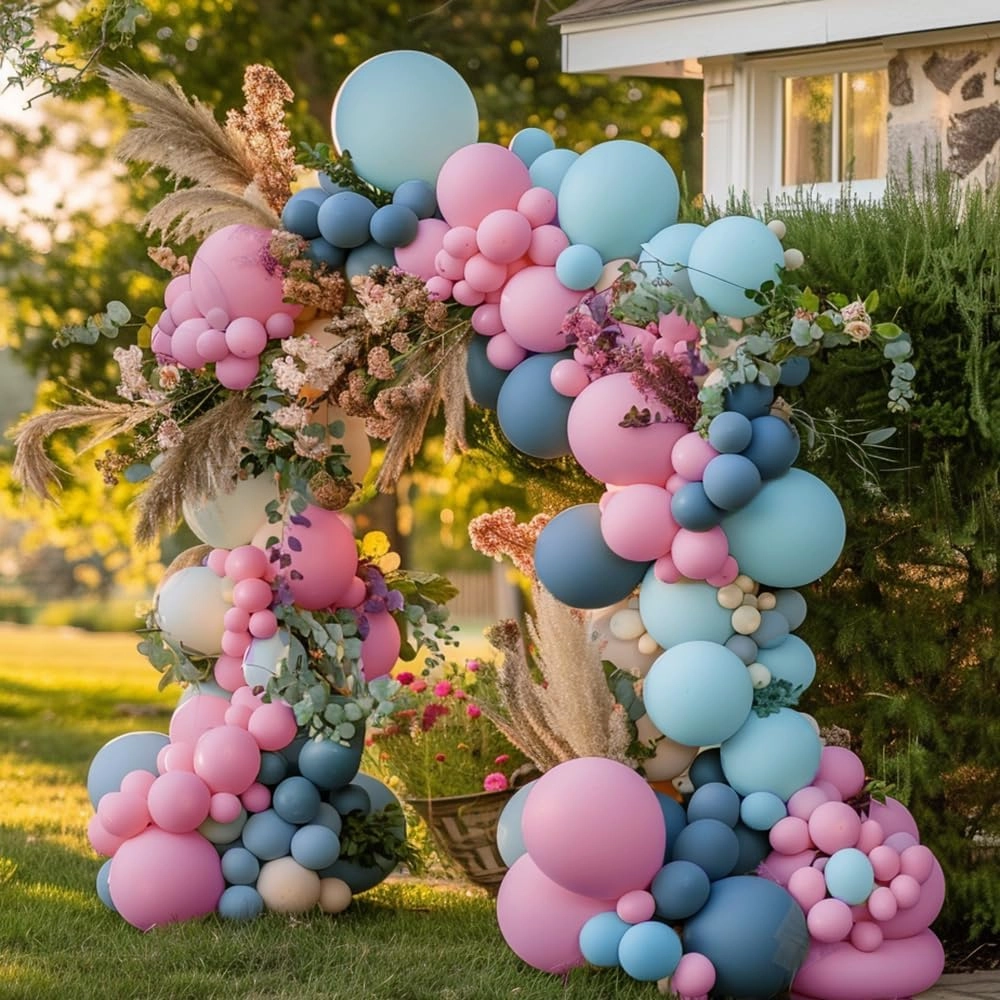 Double Stuffed Pink Balloon Garland Dusty Rose Light Pink Latex Balloons Arch Different Sizes 18/12/5 Inch for Birthday Baby Shower Wedding Bridal Engagement Party Decorations