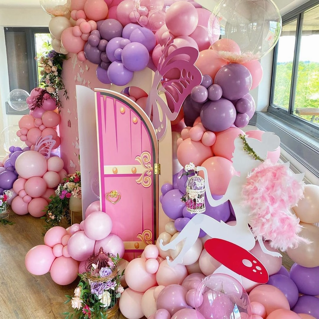 Double Stuffed Pink Balloon Garland Dusty Rose Light Pink Latex Balloons Arch Different Sizes 18/12/5 Inch for Birthday Baby Shower Wedding Bridal Engagement Party Decorations
