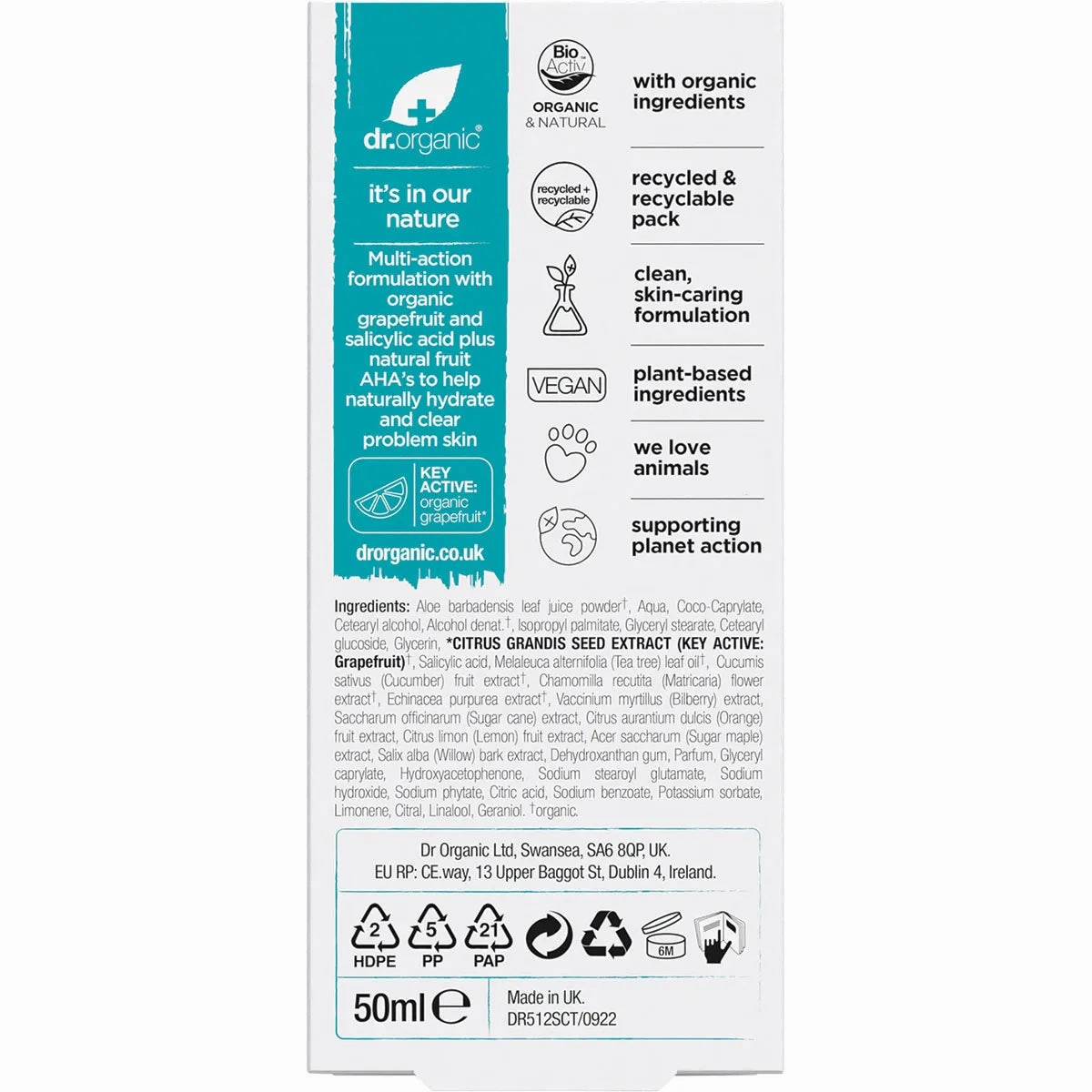 Dr Organic Oil Control Moisturiser Skin Clear - Organic Tea Tree