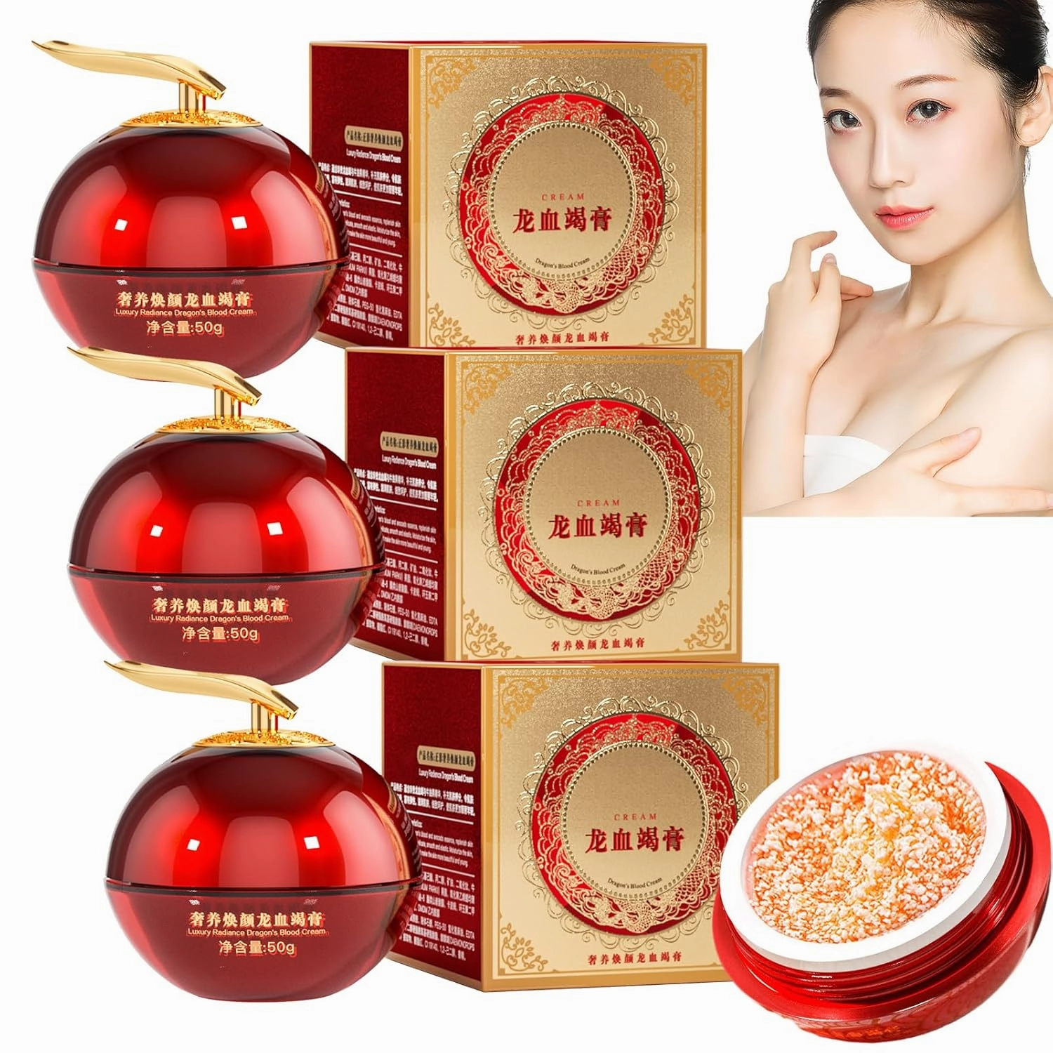 Dragons Blood Easy Cream,Placenta De Dragon Crema Para La Cara,Red Protein Elastic Moisturizing Cream,Dragon Blood Cream For Face,Retinolplacenta Dragon Blood Cream,Anti-Wrinkle Face Cream (3PC)