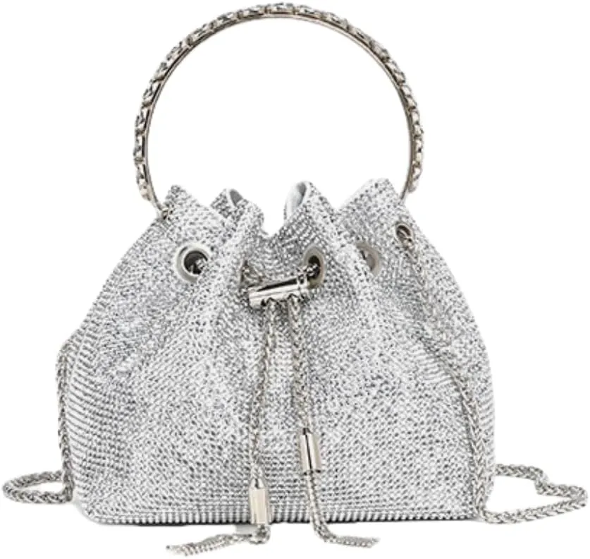 DVIEQE] Women's Mini Handbag - Full Rhinestones Evening Clutch, Compact Crossbody for Party & Wedding