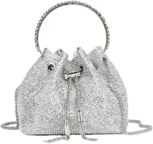 DVIEQE] Women's Mini Handbag - Full Rhinestones Evening Clutch, Compact Crossbody for Party & Wedding
