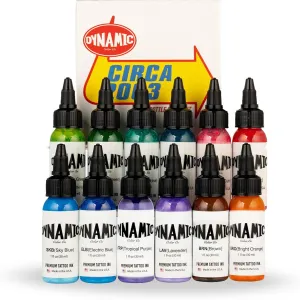 Dynamic Color Co - Circa Color Set 1oz Includes: Electric Blue, Sky Blue, Teal, Turquoise, Bright Orange, Light Brown, Lyme Green, Leaf Green, Tropical Purple, Lavender, Hot Pink, Bubble Gum Pink