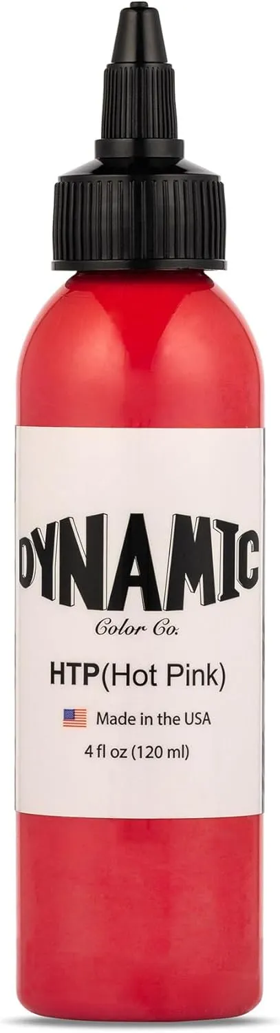 Dynamic Color Co Hot Pink Tattoo Ink (4oz Bottle): Vibrant, Sterilized, Vegan & USA-Made Since 1990 – Trusted by Artists Worldwide