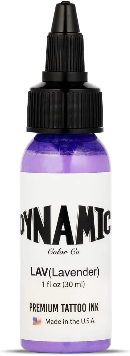 Dynamic Color Co. - Lavender Color Tattoo Ink, Long Lasting Vivid Color, Sterilized, Made in USA, Since 1990 (1 oz Bottle)
