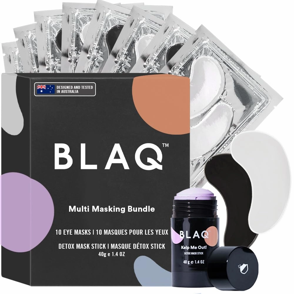Dynamic Duo Multi-masking Bundle of Award Winning Bright Eyes Hydrogel Under Eye Patches for Dark Circles, 10 x 5 Uber Hydrating Snow Circle Under Eye Patches and 1 x Kelp Me Out Clay Mask
