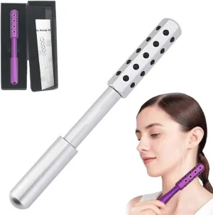 Elarique Beauty Roller, Glow Sculpt Face Roller, Beauty Roller, 24 Tourmaline Stone Uplift Facial Massaging Beauty Tool, Aluminum Alloy Radiance Roller for Face, Eye, Chin, Neck Skin