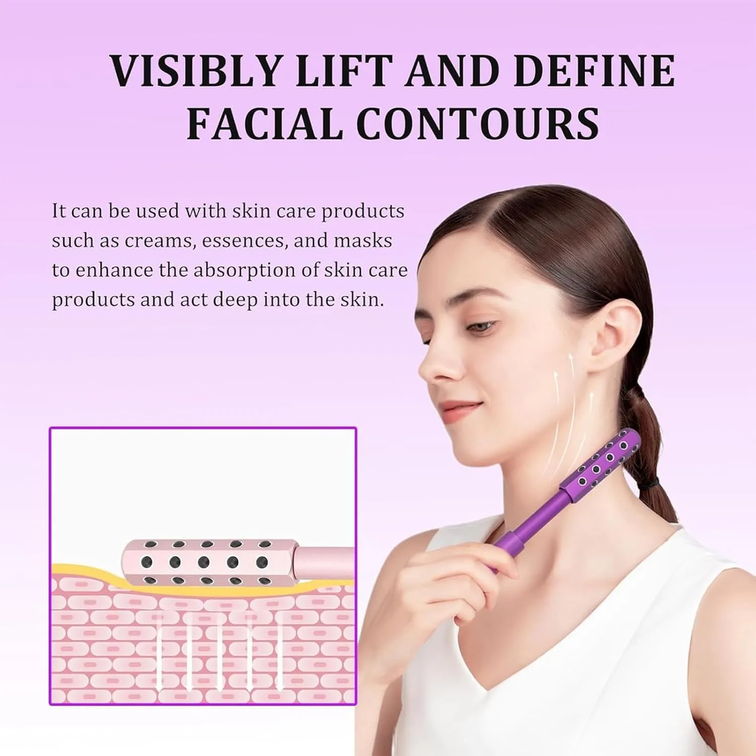 Elarique Glow Sculpting - Beauty Roller Uplift Facial Massaging Beauty Tool Facelift Pro Roller Facial Massage Tool for Lifting and Skin Care for Skincare (Red)
