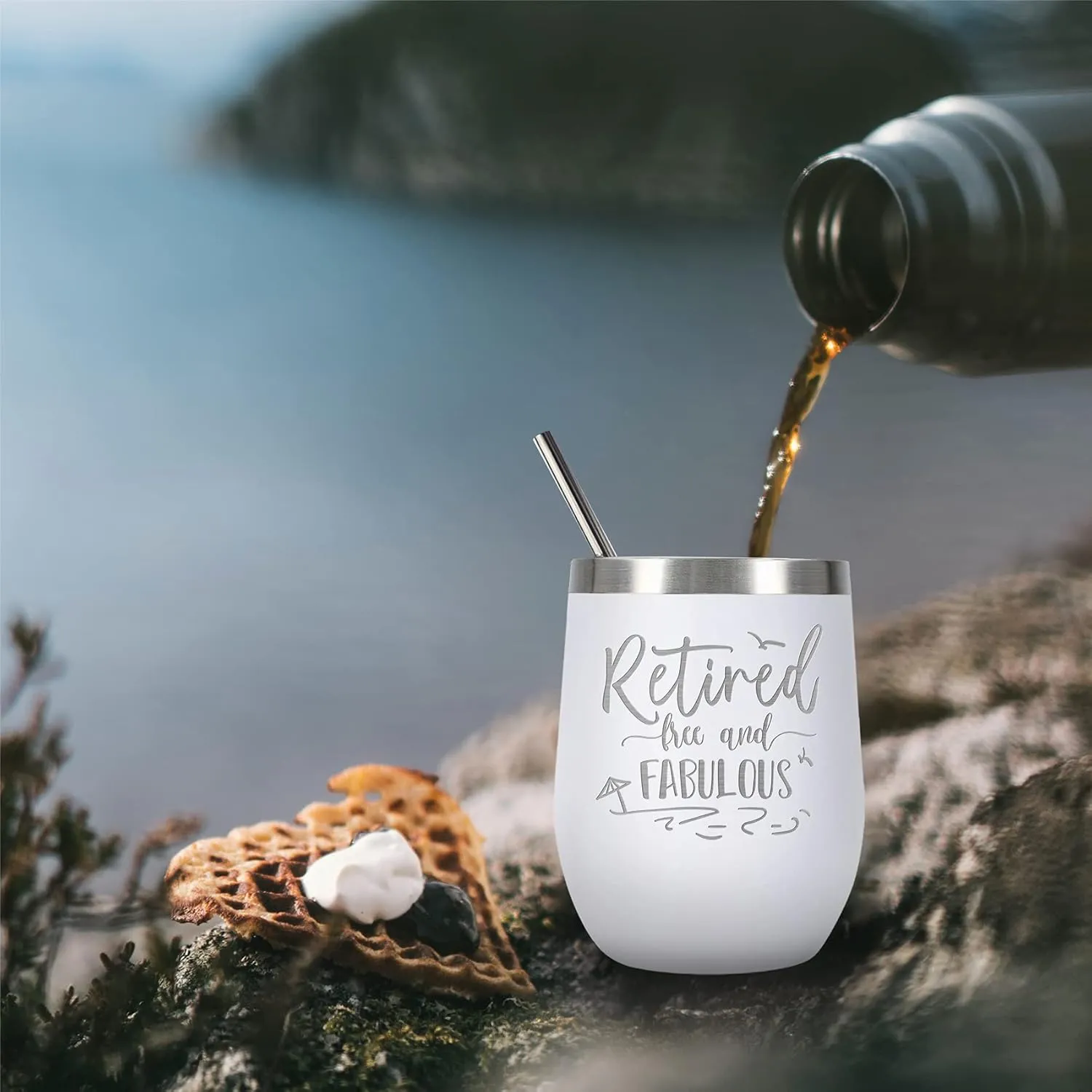 ELEGANTPARK Retirement Gifts for Women 2025 Retirement Wine Tumbler Retired Free and Fabulous Funny Birthday Gifts for Retired Friends Teacher Coworkers Boss Tumbler Cup White
