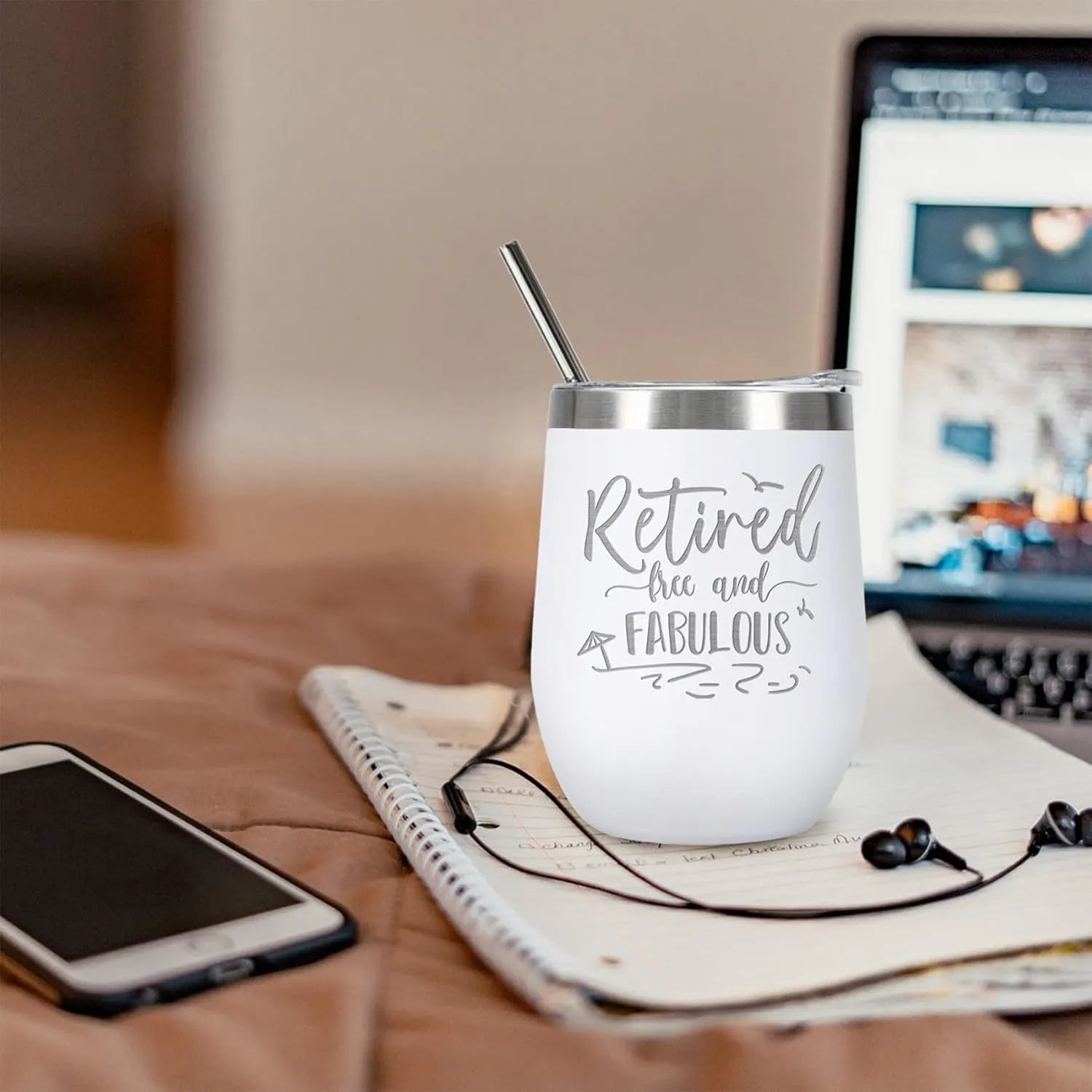 ELEGANTPARK Retirement Gifts for Women 2025 Retirement Wine Tumbler Retired Free and Fabulous Funny Birthday Gifts for Retired Friends Teacher Coworkers Boss Tumbler Cup White