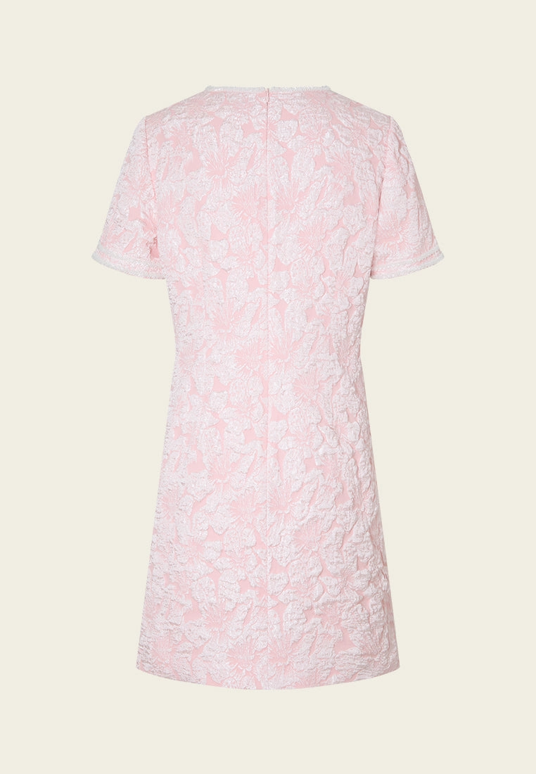 Embossed-effect Jacquard Dress