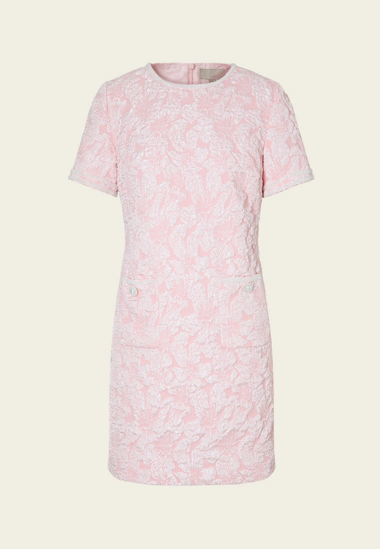 Embossed-effect Jacquard Dress