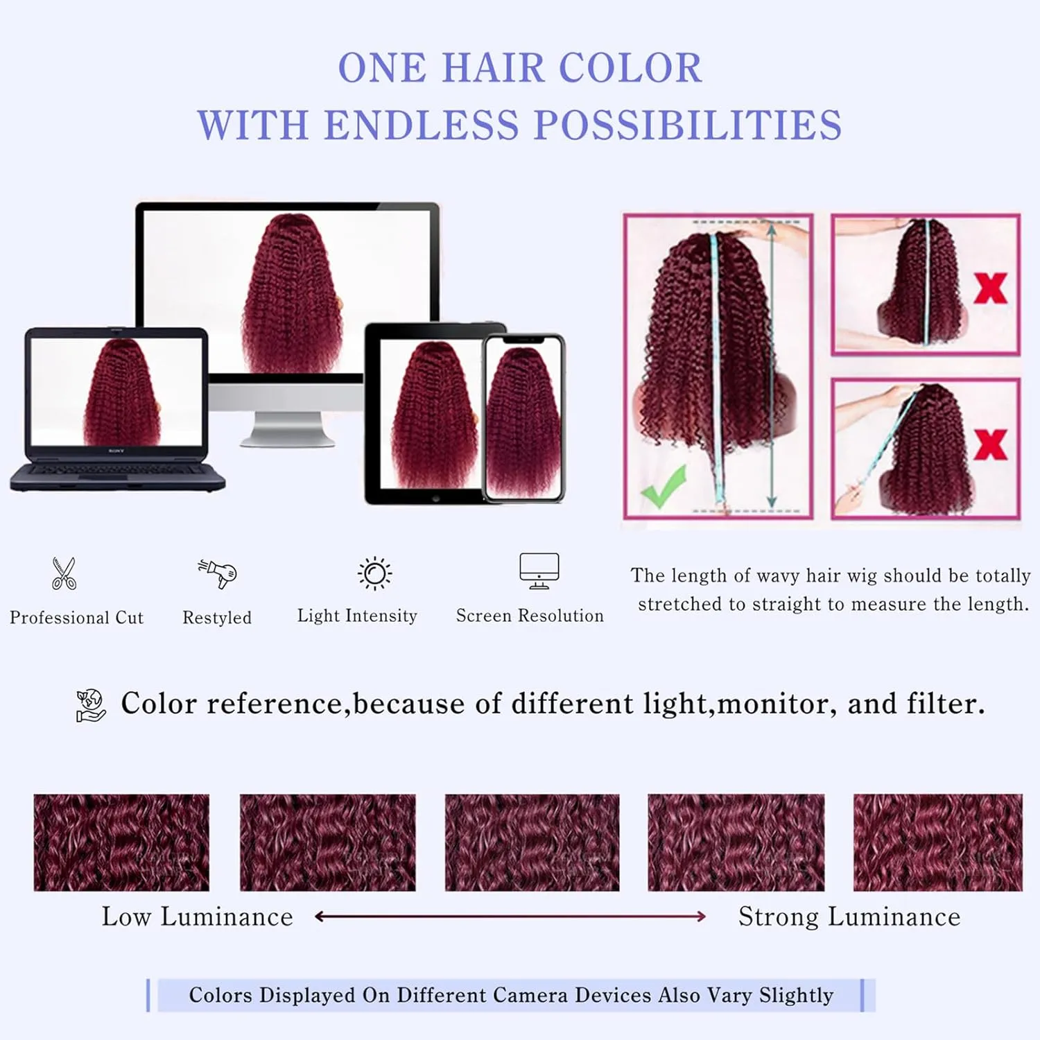 Estilar Burgundy Lace Front Wigs Human Hair 13x6 Deep Wave Lace Front Wigs Human Hair 200 Density Brazilian Virgin Red Colored Wigs Human Hair for Women 99j Curly Lace Frontal Wigs 28 Inch