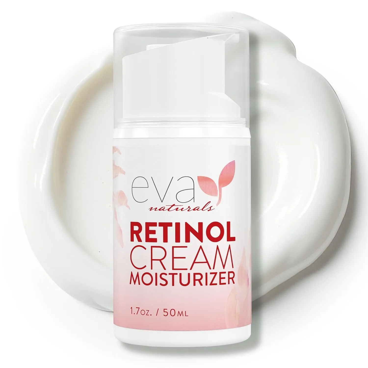 Eva Naturals Anti-Aging Retinol Cream - Day & Night Moisturizer with Hyaluronic Acid & Vitamin E, Reduces Fine Lines & Dark Spots (2 oz)
