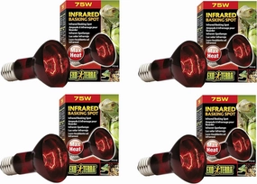 Exo Terra Heat-Glo Infrared Spot Lamp, 75-Watt/120-Volt (4 Pack)