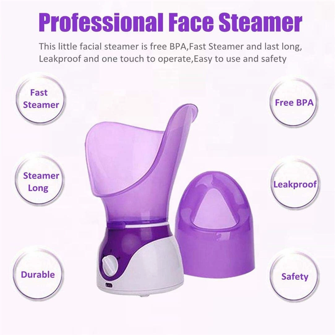 Facial Steamer Nano Ionic Hot Steam For Face Personal Sauna SPA Quality Moisturizing Pores Cleanse Clear Blackheads Acne Impurities Skin Cares Mini Home