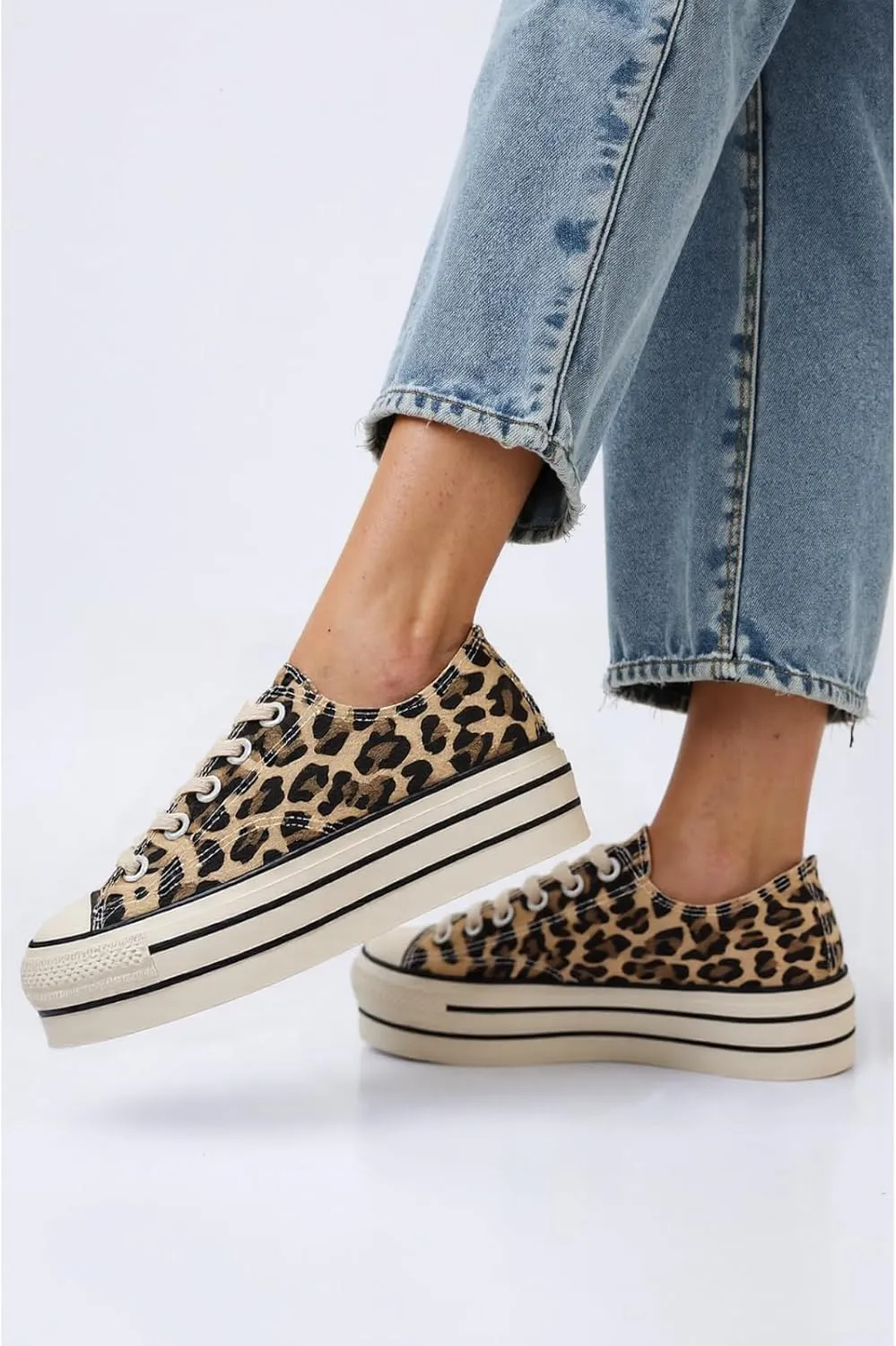 Fashion Womens Slip-On Canvas Sneakers Platform Thick Sole Spring Summer Y2K Aesthetic Casual Shoes with Strawberry Print Leopard Design Height Increasing