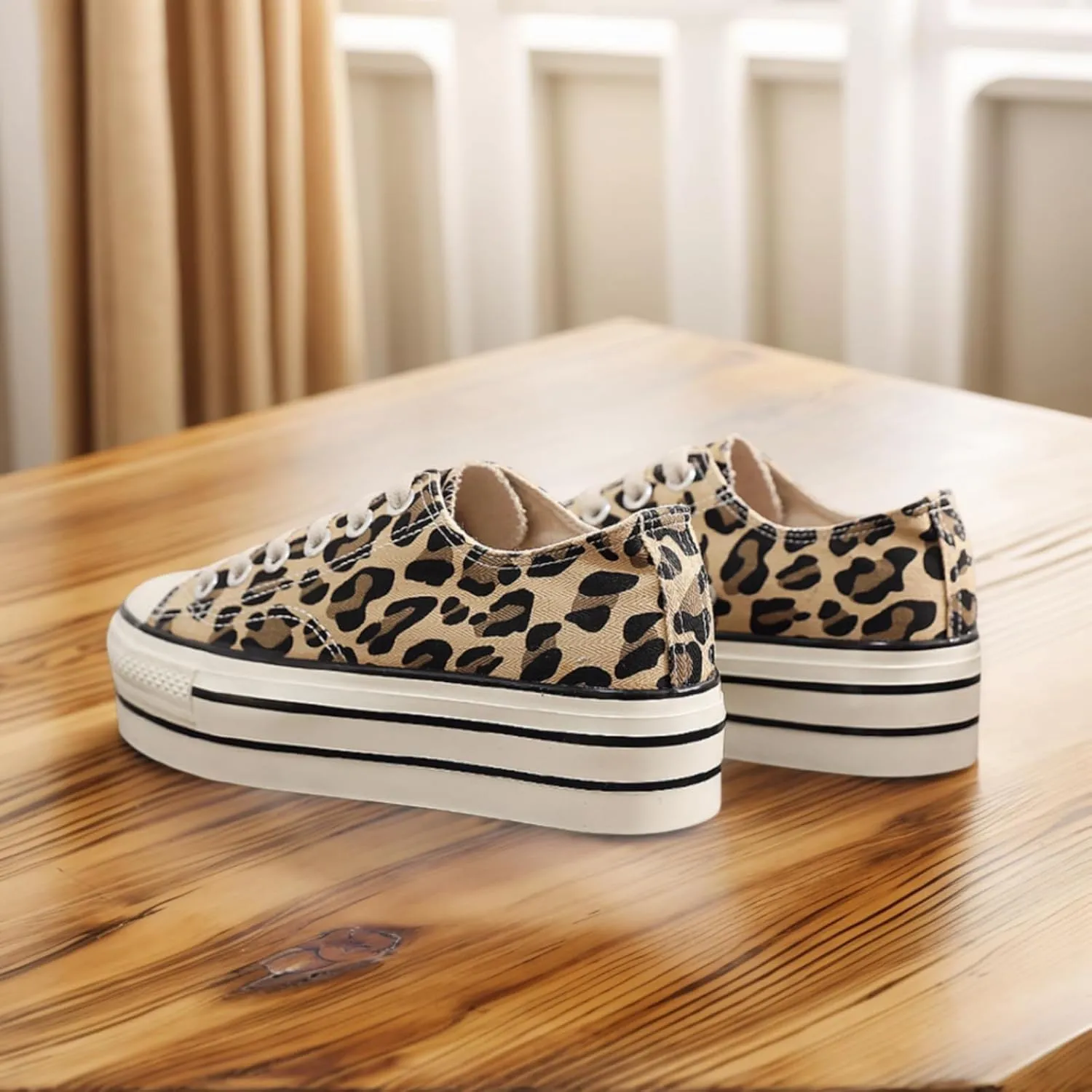 Fashion Womens Slip-On Canvas Sneakers Platform Thick Sole Spring Summer Y2K Aesthetic Casual Shoes with Strawberry Print Leopard Design Height Increasing