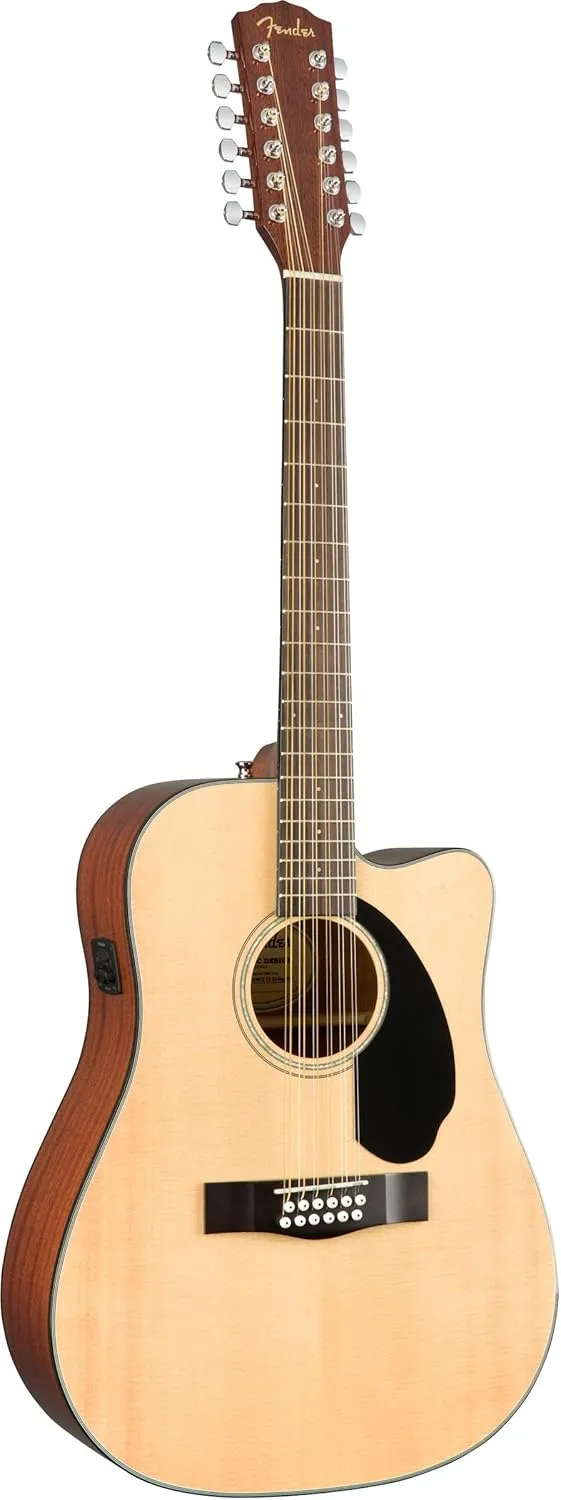 Fender 12-String Acoustic Electric Guitar, with 2-Year Warranty, with Fishman Acoustic Guitar Pickup with Tuner and Equalizer, Rounded Walnut Fingerboard, Glossed Natural Finish, Mahogany Body