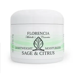 Florencia Sage & Citrus Lightweight Moisturizer - Oil-Free Hydrating Face Cream for Sensitive, Oily, Acne-Prone Skin - Plant-Based, Fast-Absorbing Moisturizer for Combination Skin