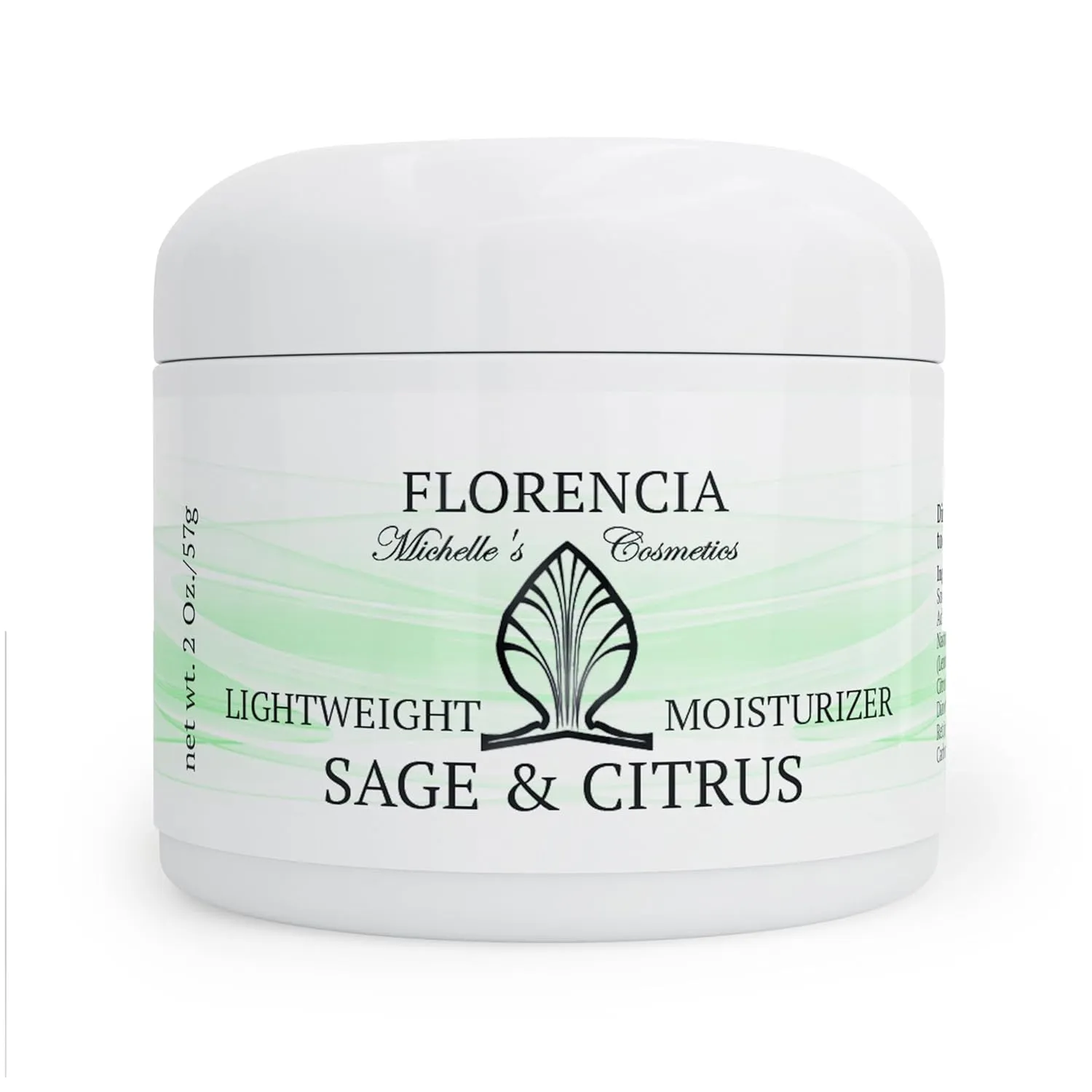 Florencia Sage & Citrus Lightweight Moisturizer - Oil-Free Hydrating Face Cream for Sensitive, Oily, Acne-Prone Skin - Plant-Based, Fast-Absorbing Moisturizer for Combination Skin