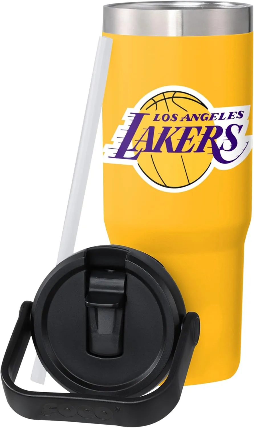 FOCO NBA 30 oz Solid Tumbler with Straw