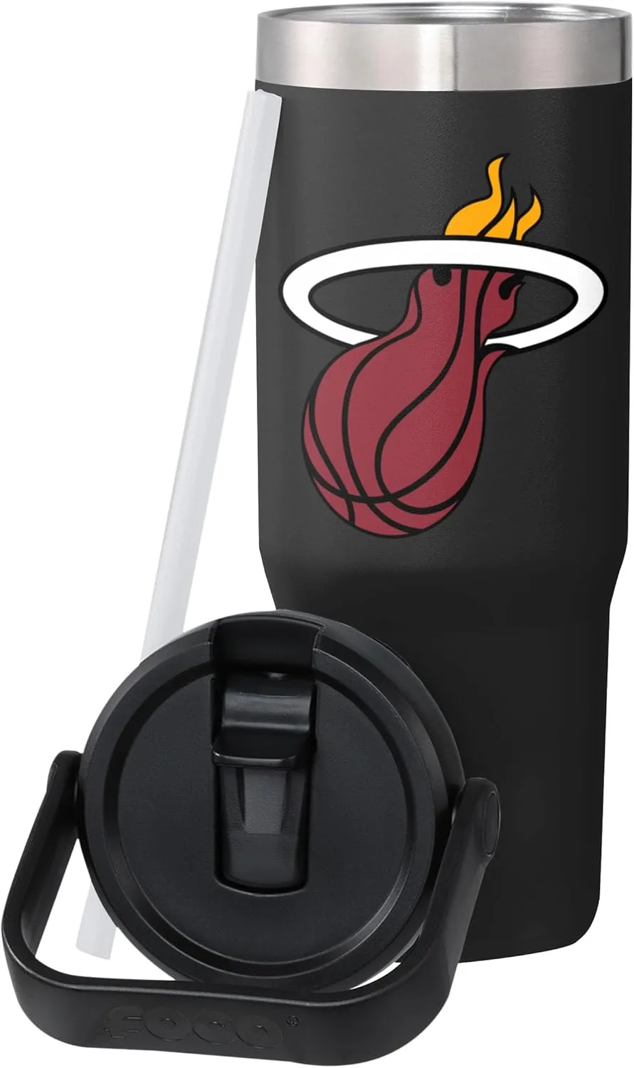 FOCO NBA 30 oz Solid Tumbler with Straw