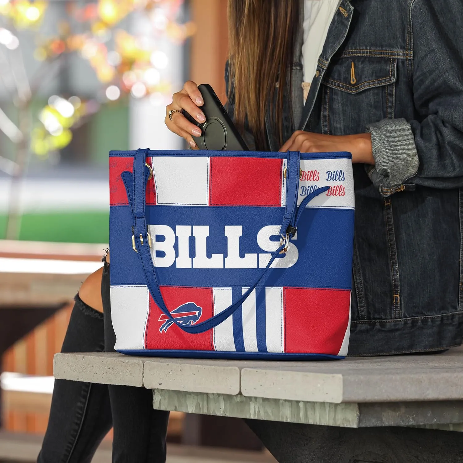 FOCO NFL Team Logo Printed Collage Tote Bag