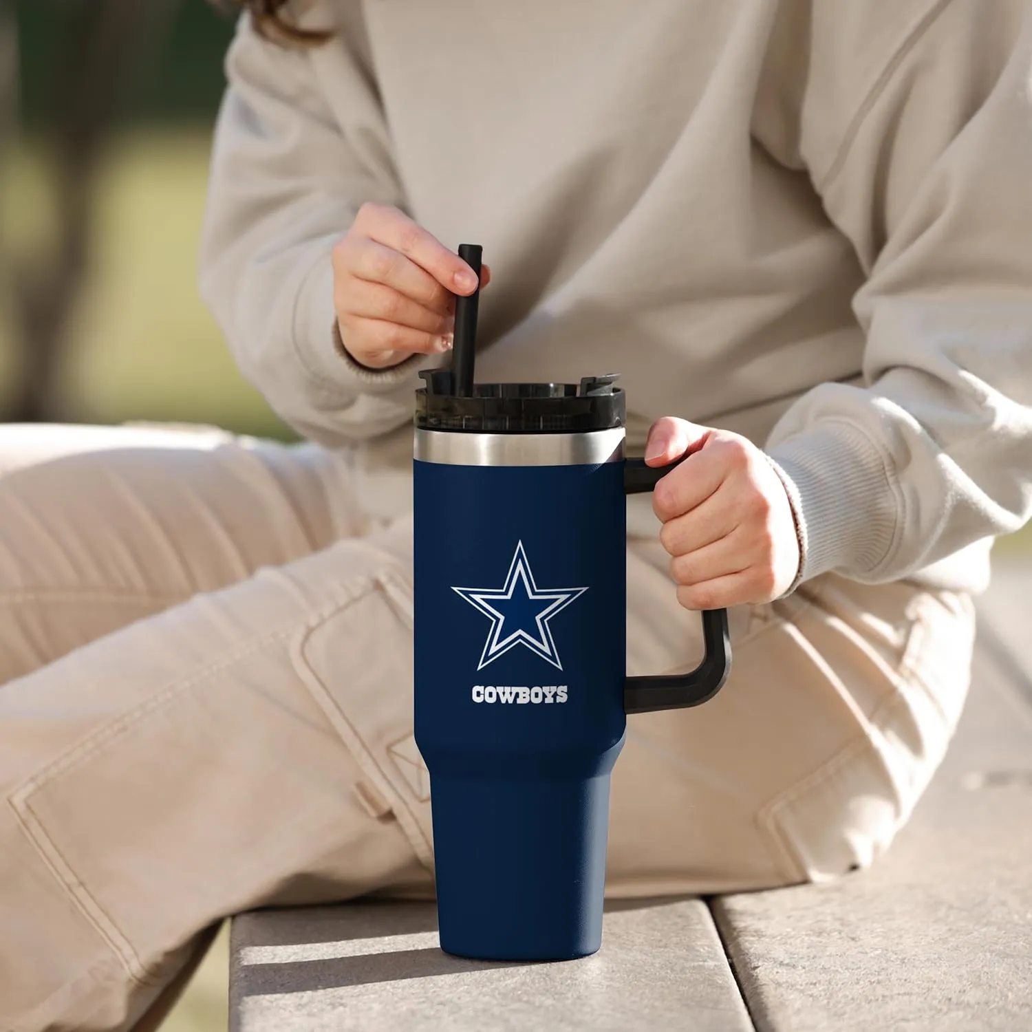FOCO NFL unisex-adult NFL Team Logo Insulated Travel Mug 40oz XL Tumbler