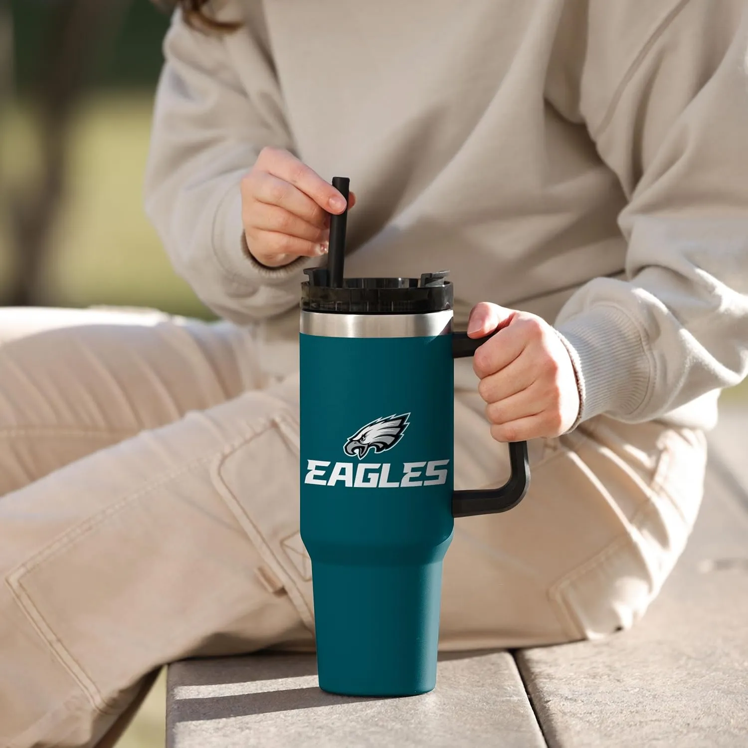 FOCO NFL unisex-adult NFL Team Logo Insulated Travel Mug 40oz XL Tumbler