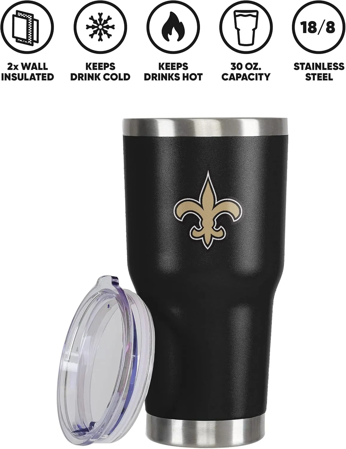 FOCO NFL unisex NFL Team Logo 30oz Insulated Stainless Steel Travel Mug Tumbler
