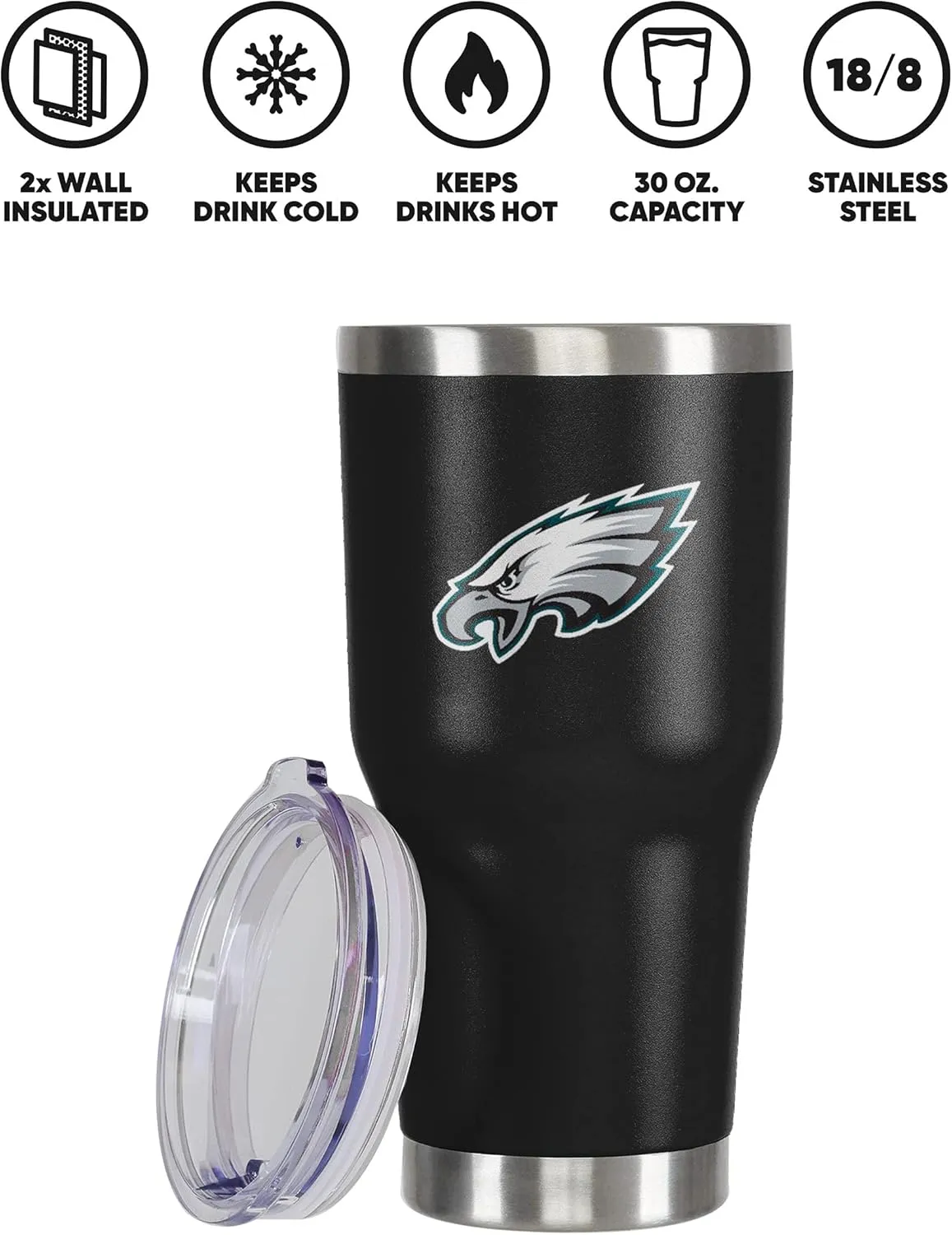 FOCO NFL unisex NFL Team Logo 30oz Insulated Stainless Steel Travel Mug Tumbler