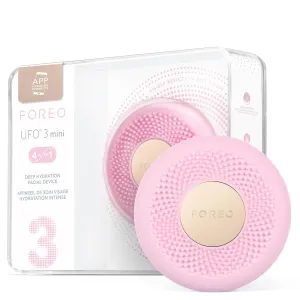 FOREO UFO 3 mini 4-in-1 Face Mask Skincare Device - Face Moisturiser - Anti-Aging - Full spectrum Light & Red Light - Warming - Facial Massage - App-connected - Pearl Pink