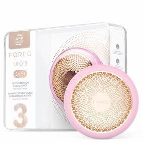 FOREO UFO 3 Deep Face Moisturiser - 5-in-1 Facial Spa - Red Light, Warming, Cooling, Massage, Anti Aging - Face Mask Skin Care - Pearl Pink