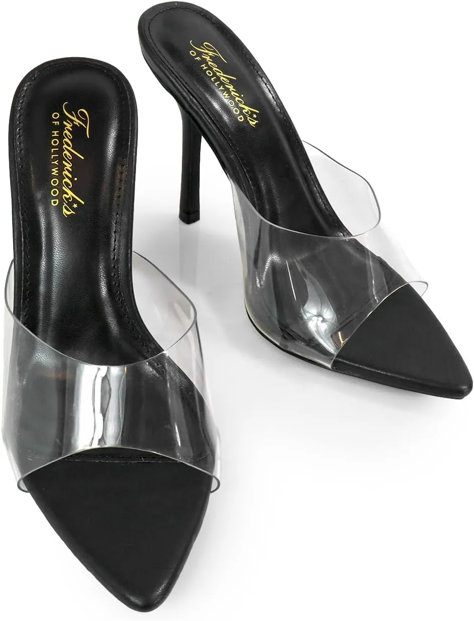 FREDERICK'S OF HOLLYWOOD Pointed Toe Transparent W Stiletto Heel, FOH-Adella