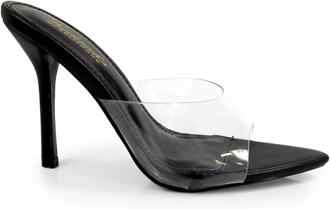 FREDERICK'S OF HOLLYWOOD Pointed Toe Transparent W Stiletto Heel, FOH-Adella