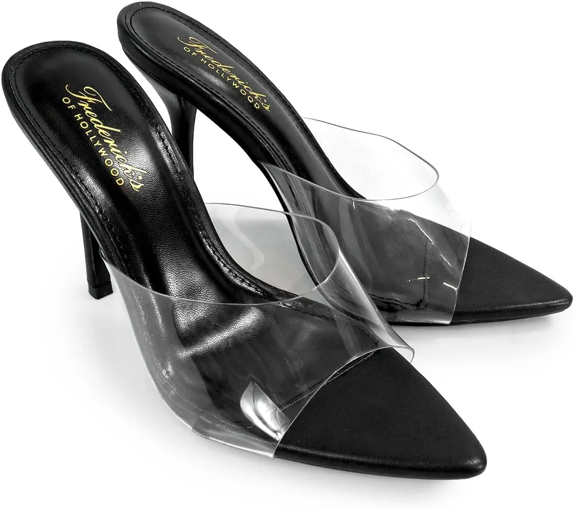 FREDERICK'S OF HOLLYWOOD Pointed Toe Transparent W Stiletto Heel, FOH-Adella