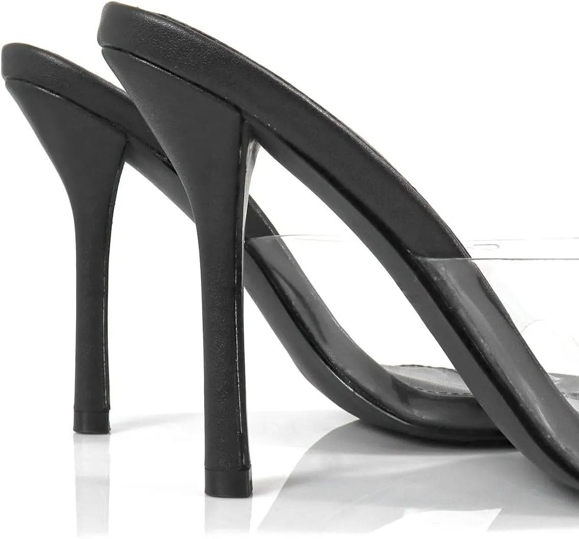 FREDERICK'S OF HOLLYWOOD Pointed Toe Transparent W Stiletto Heel, FOH-Adella