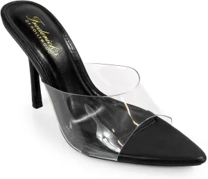 FREDERICK'S OF HOLLYWOOD Pointed Toe Transparent W Stiletto Heel, FOH-Adella