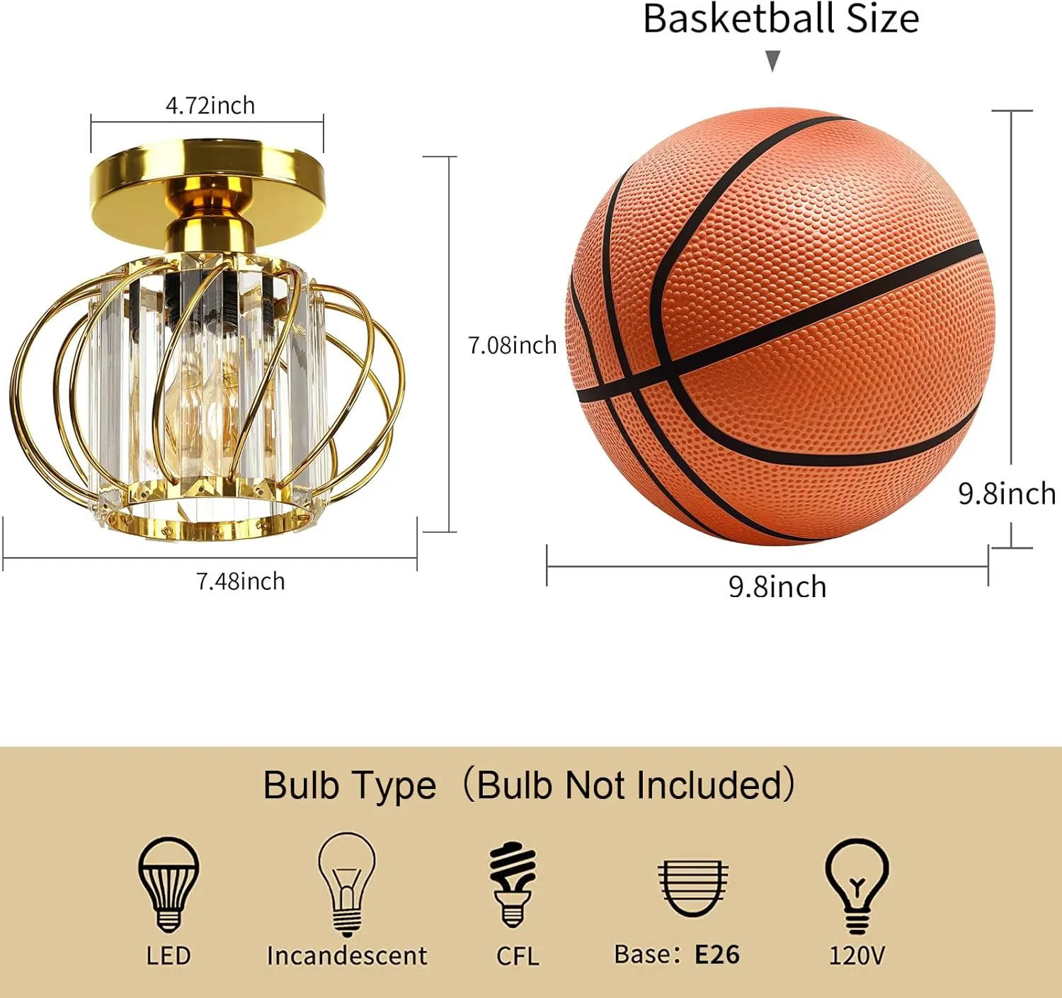 FRIDEKO HOME 2 Pack Crystal Ceiling Light Fixture - Modern Semi Flush Mount Ceiling Light Mini Crystal Chandelier Hallway Light Fixtures for Entryway Kitchen Living Room - Gold