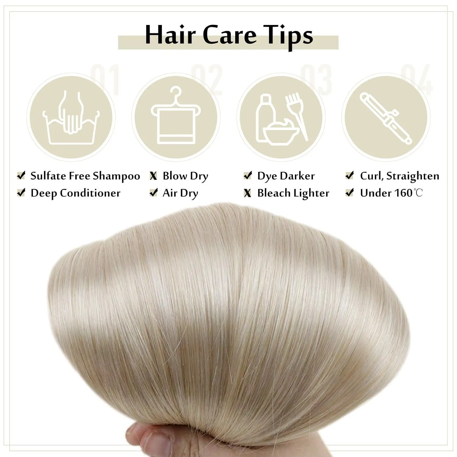 Full Shine Clip in Hair Extensions Real Human Hair Blonde Hair Extensions Clip ins for Women Blonde Hair Clip in Extensions Brazilian Straight Hair Thick Ends 20 Inch 7 Pcs 120 G