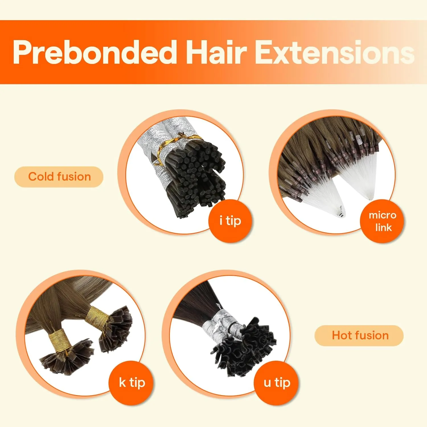 Full Shine U Tip Hair Extensions Human Hair 22 Inch Natural Human hair Extension Balayage Brown Fading to Blonde Highlighted Brown Natural Fusion Hair Keratin Extensions 50g/50s
