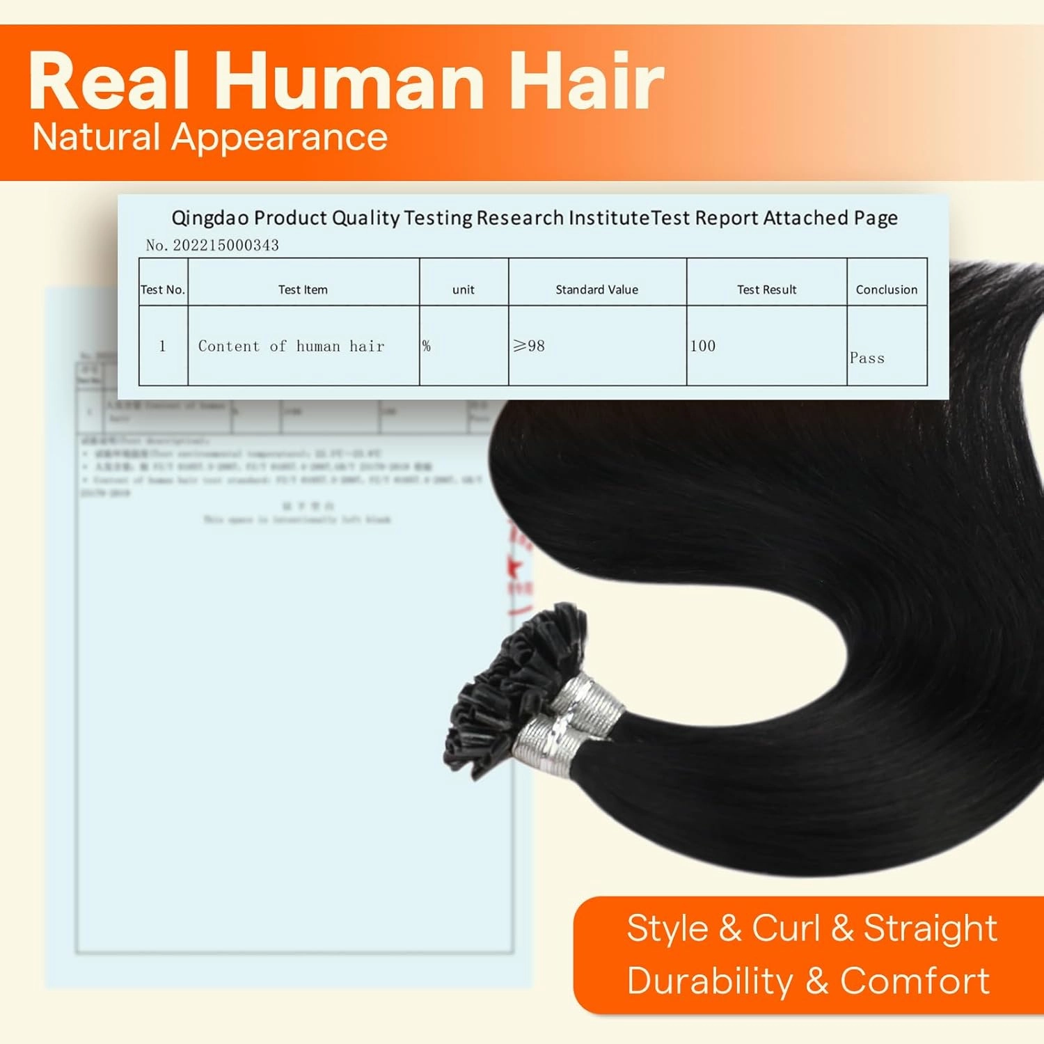 Full Shine Black U Tip Hair Extensions Human Hair 20 Inch Long Straight Remy Hair Color 1B Off Black U Tip Human Hair Extensions 50G/50S Fusion Real Human Hair Keratin Bond Extensions