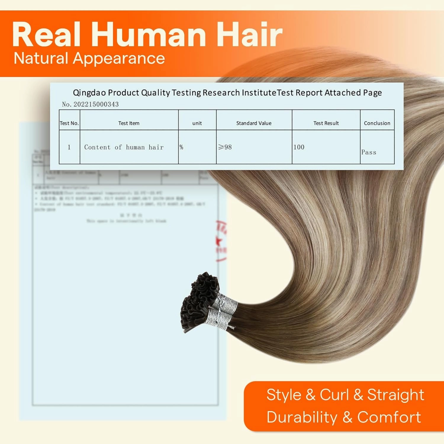 Full Shine U Tip Human Hair Extensions 20 Inch K Tip Hair Extensions Real Human Hair Balayage Color 3 Fading to 8 and 22 Blonde Nail Tip Extensions 50s 50g