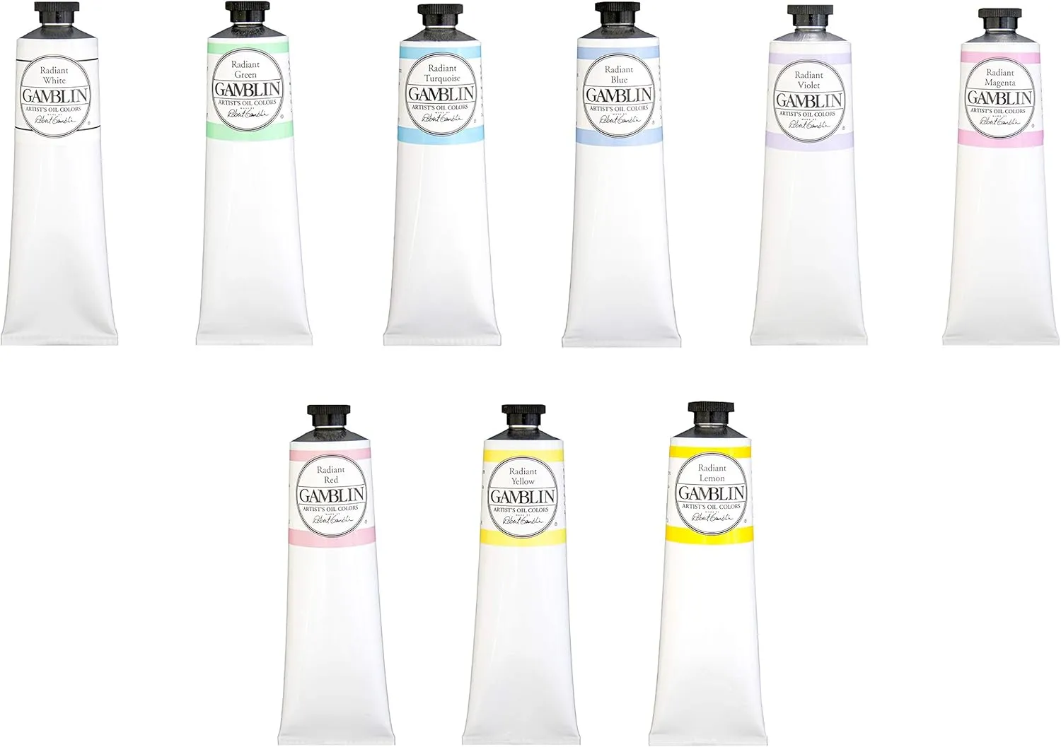 Gamblin Artist Oil Paint Set for Professionals, Radiant Set Includes 37ml Tubes of Colors & 150ml Tube of White