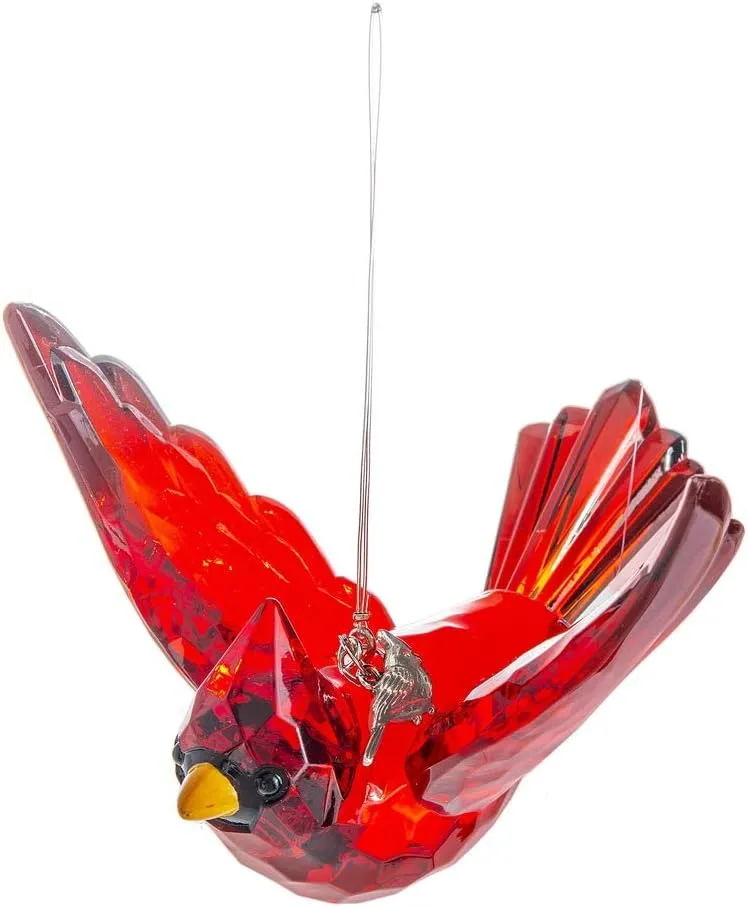 Ganz Radiant Cardinal Christmas Tree Ornament with Charm 5 Inch Red