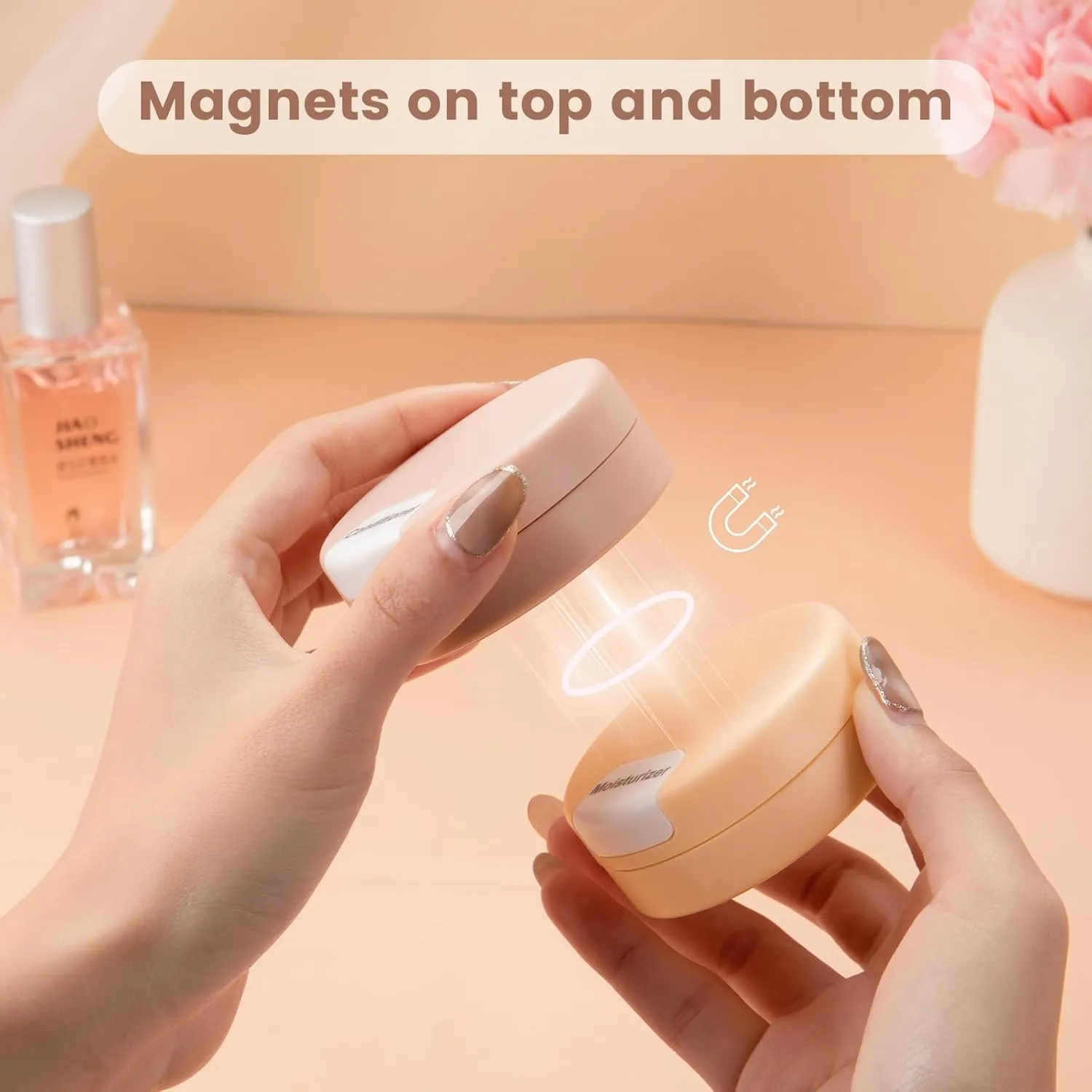 Gemice Travel Containers for Toiletries, Magnetic Travel Containers, TSA Approved Cream Jars with Clear Toiletry Bag, Leak-proof Small Jars with Multiple Labels for Better Organization