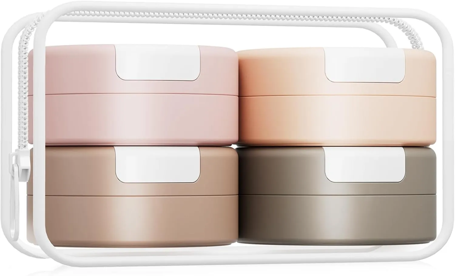 Gemice Travel Containers for Toiletries, Magnetic Travel Containers, TSA Approved Cream Jars with Clear Toiletry Bag, Leak-proof Small Jars with Multiple Labels for Better Organization
