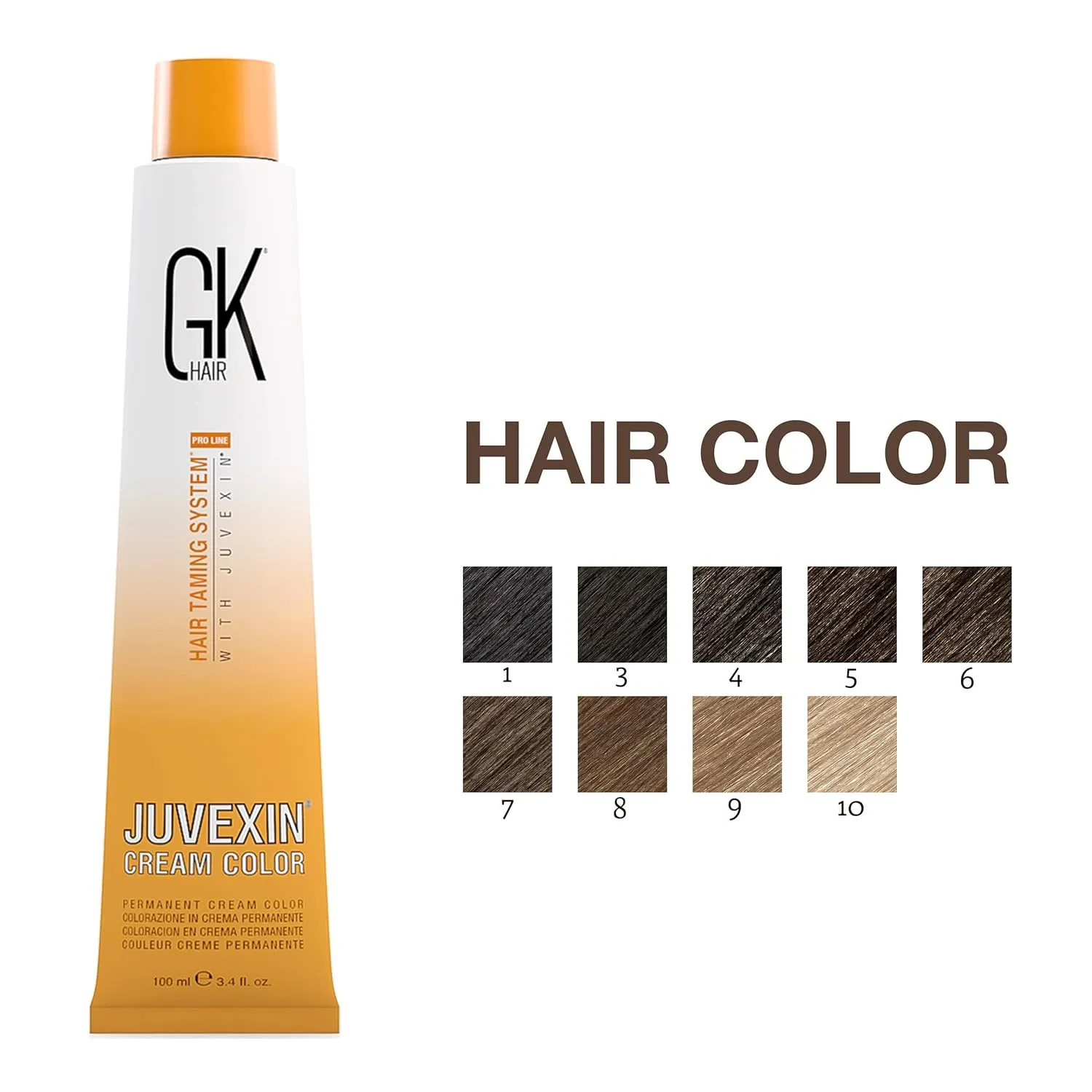GK HAIR Global Keratin 10.1 Platinium Full Blonde Hair Color Cream Tube (3.4 Fl Oz/100ml)   20 Volume Developer (5 Fl Oz/150ml) - Professional Permanent Long Lasting Toner Dye