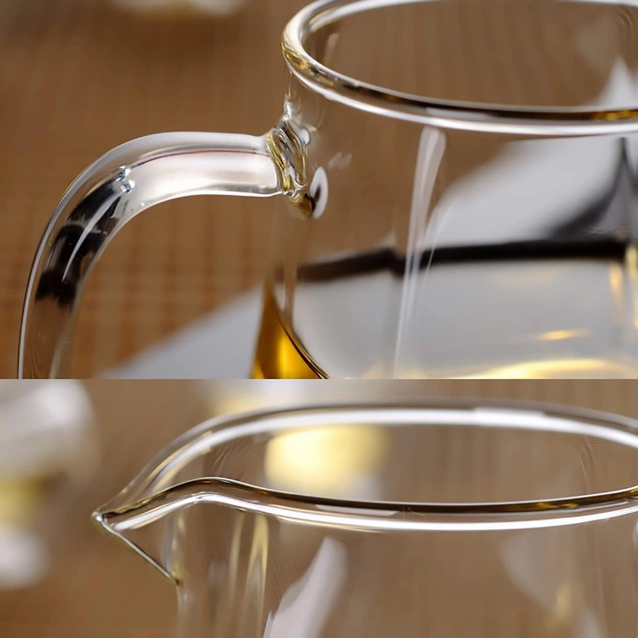 Glass Pitcher with Handle, Milk and Cream Pitcher Cup Jug, Heat Resistant Borosilicate Glass Creamer for Coffee Tea or Maple Syrup Serving, Stovetop & Microwave Safe (25oz/ 750ML)